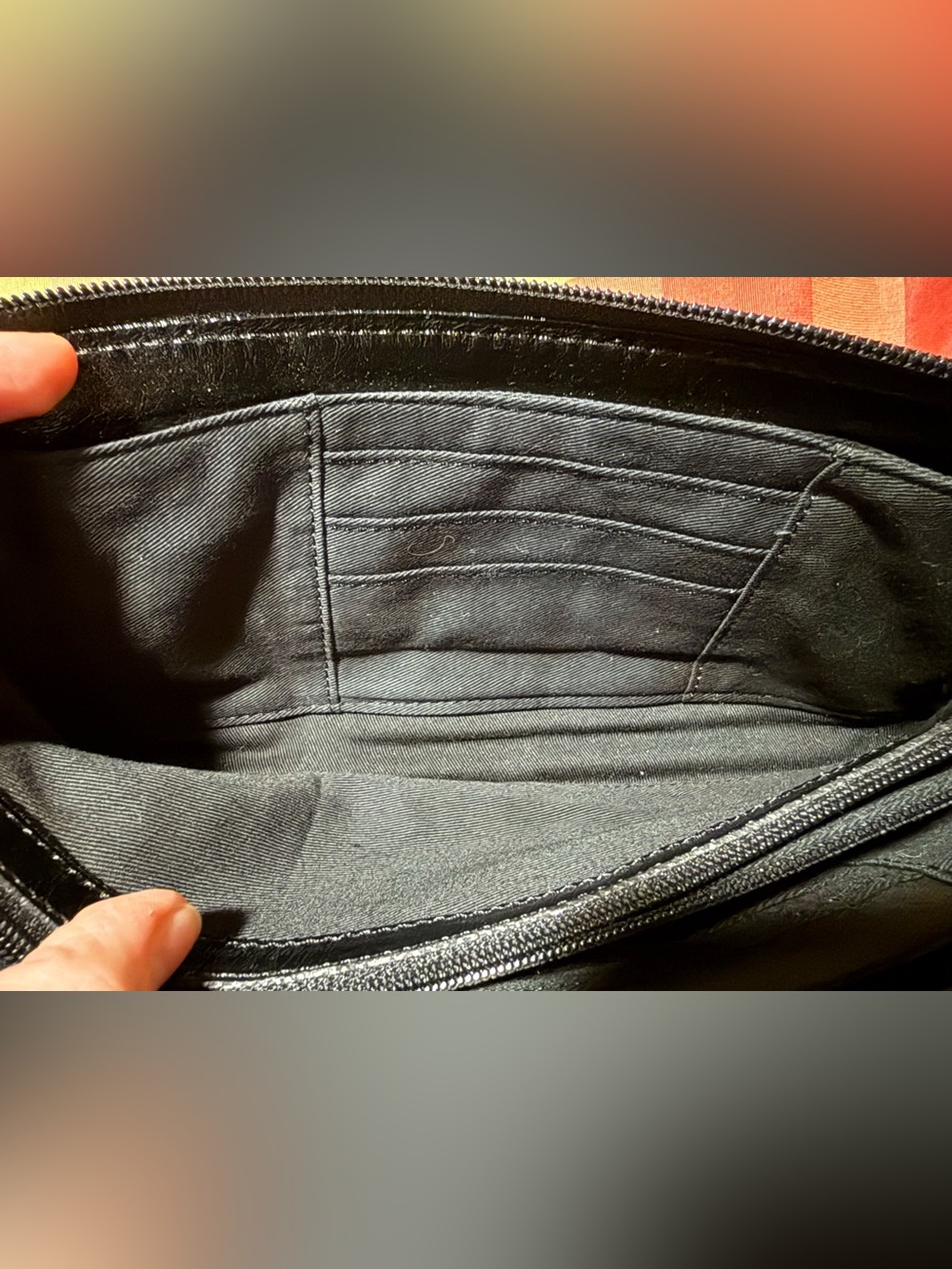Talbots Black Quilted Patent Leather Clutch Wallet - Picture 9 of 12